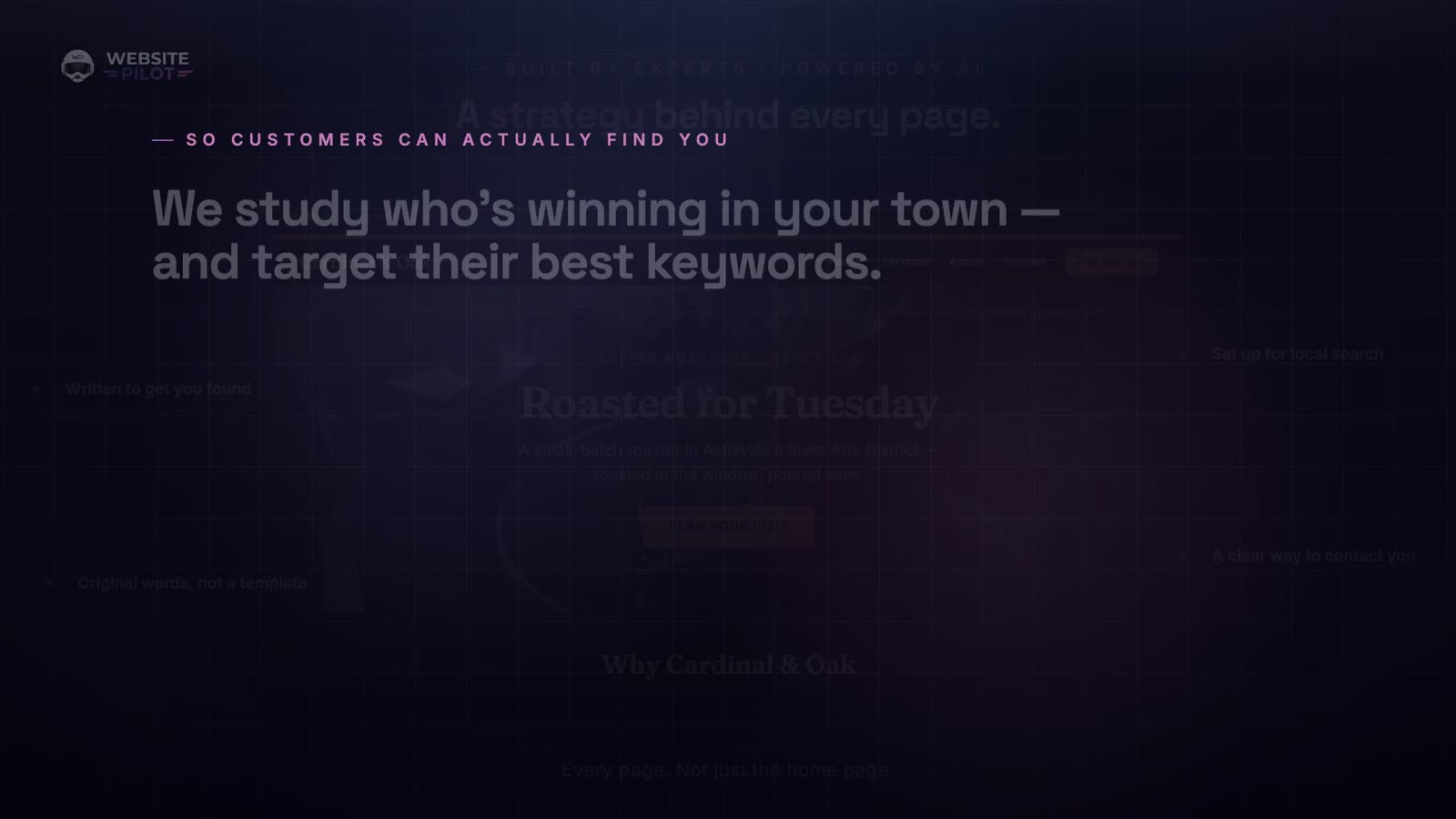 Study of who is winning locally and the keywords the site targets
